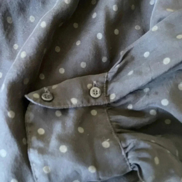 RTA polka dot sheer raw hem blouse - Picture 2 of 8